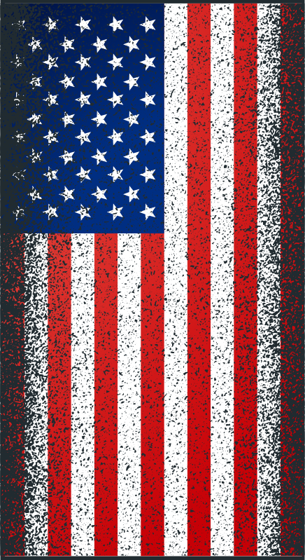 Grunge American Flag fridge sticker - TenStickers