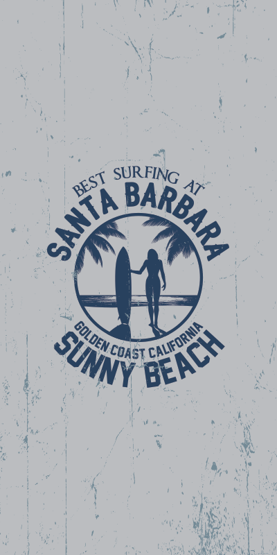 Santa Barbara stamp fridge sticker - TenStickers