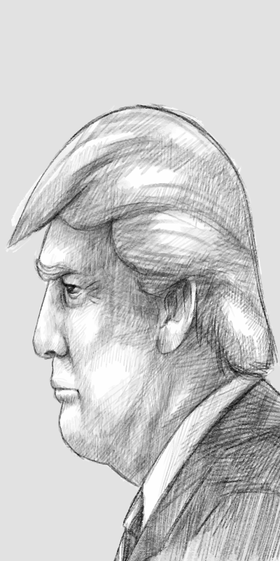 Donald Trump drawn fridge decals - TenStickers