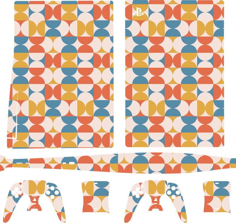 Geometric groovy pattern playstation sticker - TenStickers