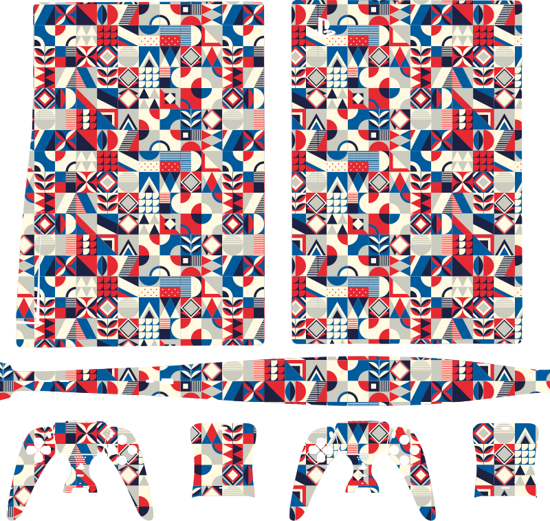 기하학적 모양 모자이크 ps5 스티커 - TenStickers