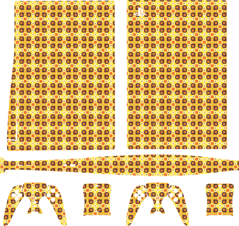 Orange geometrisk form ps5 klistermærke - TenStickers