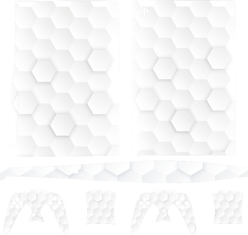Hvide sekskanter ps5 klistermærke - TenStickers