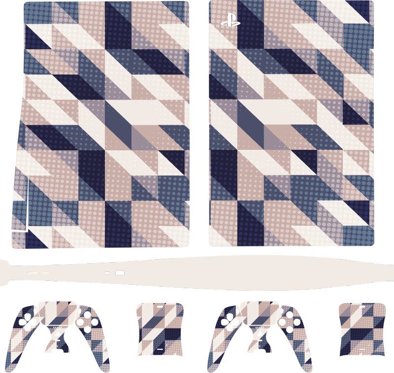 Scandinavian geometric PS5 sticker - TenStickers
