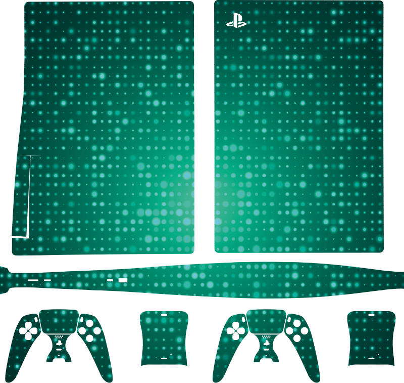 Green technical circles PS5 decal - TenStickers
