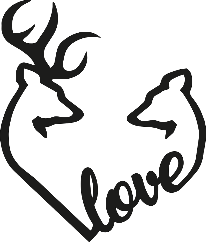 Love deer and stag love decal - TenStickers