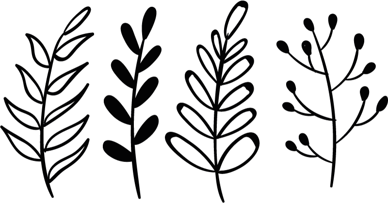 Leaf sketches laptop skin decal - TenStickers