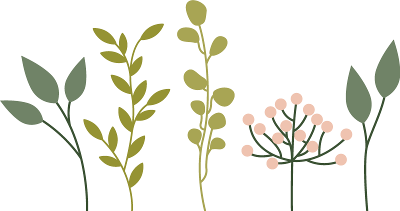 Leaf neutral colours plant wall decal - TenStickers