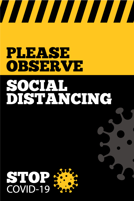 Please observe social distancing window decal - TenStickers