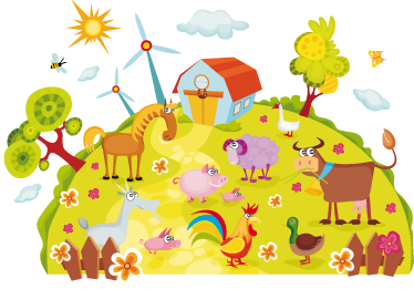 Sticker décoratif planète ferme - TenStickers