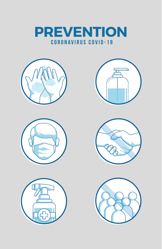 Covid prevention wall mural sticker - TenStickers