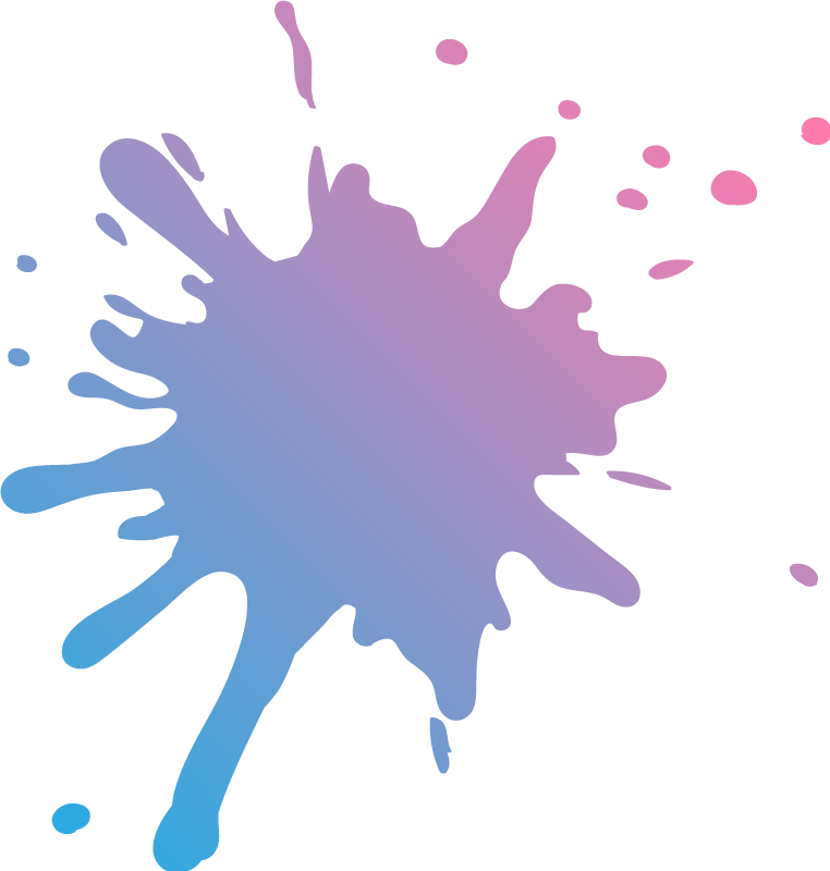 Yellow Pink Purple Blue Paint Splatter - Splatter - Sticker