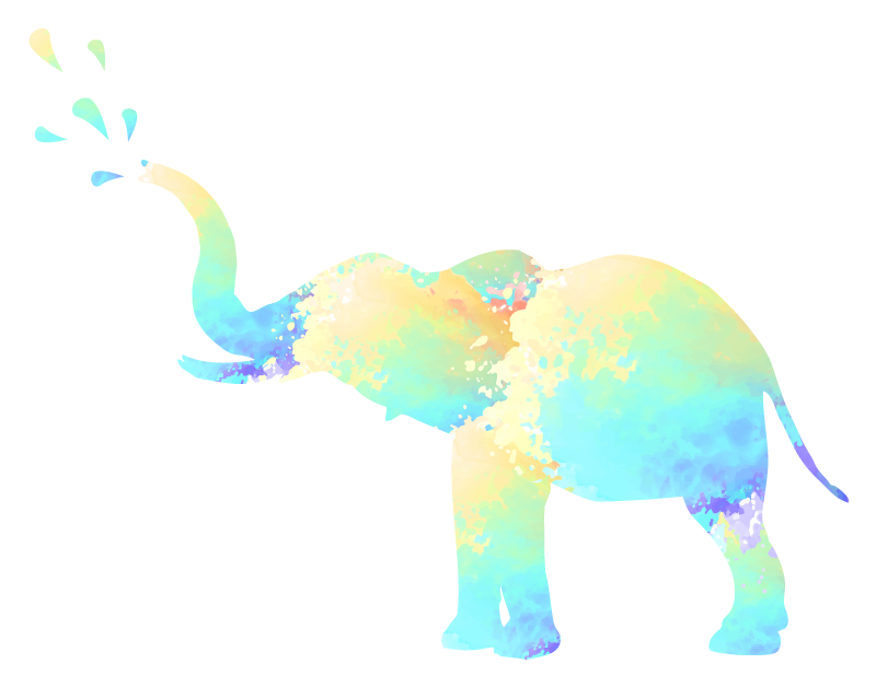 Art Stickers Deco Splash couleur éléphant pluie - TenStickers