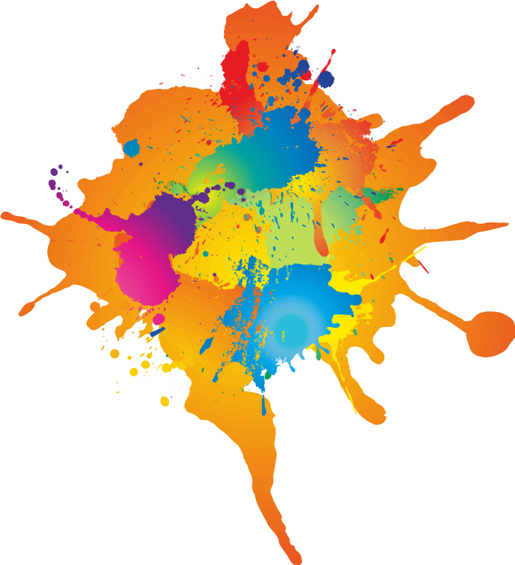 Artistic splash colors Abstract Sticker - TenStickers