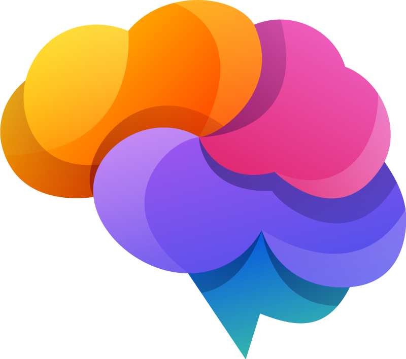 Coloured brain office sticker - TenStickers