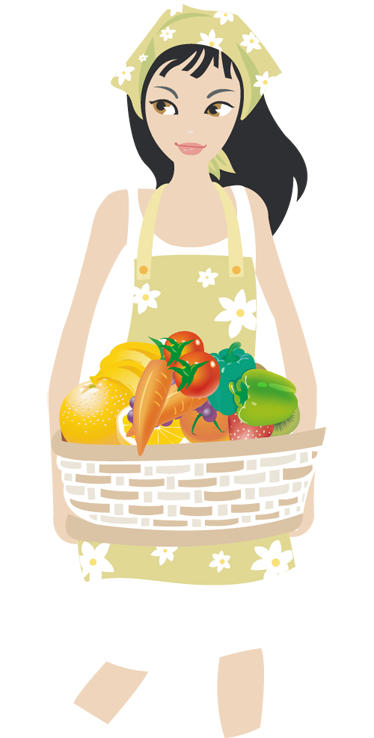 Vinilo decorativo chica verduras - TenVinilo