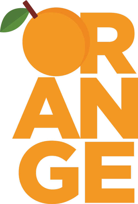 Naljepnica s voćnim narančastim tekstom - TenStickers