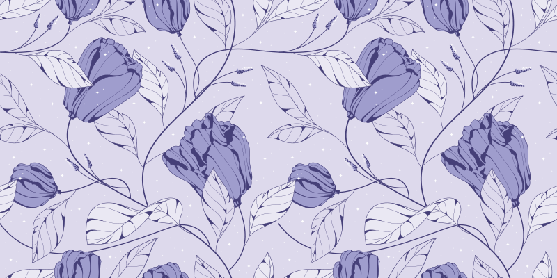 αυτοκόλλητο με μοβ άνθη καλαξ έπιπλα - TenStickers