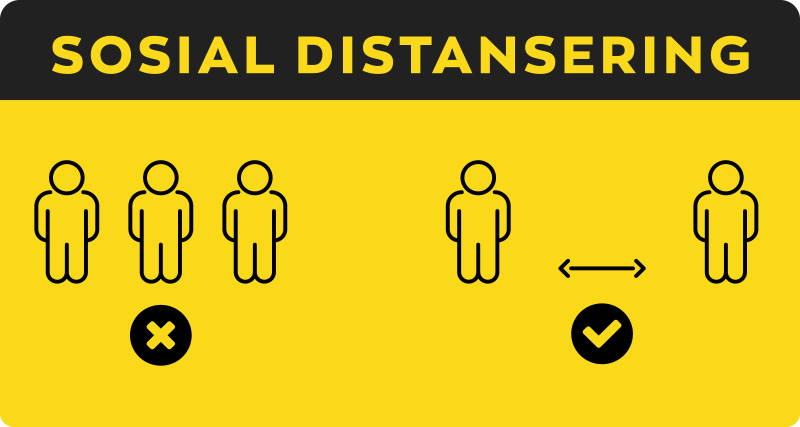 Sticker for covid sosial distansering av vindu - Tenstickers