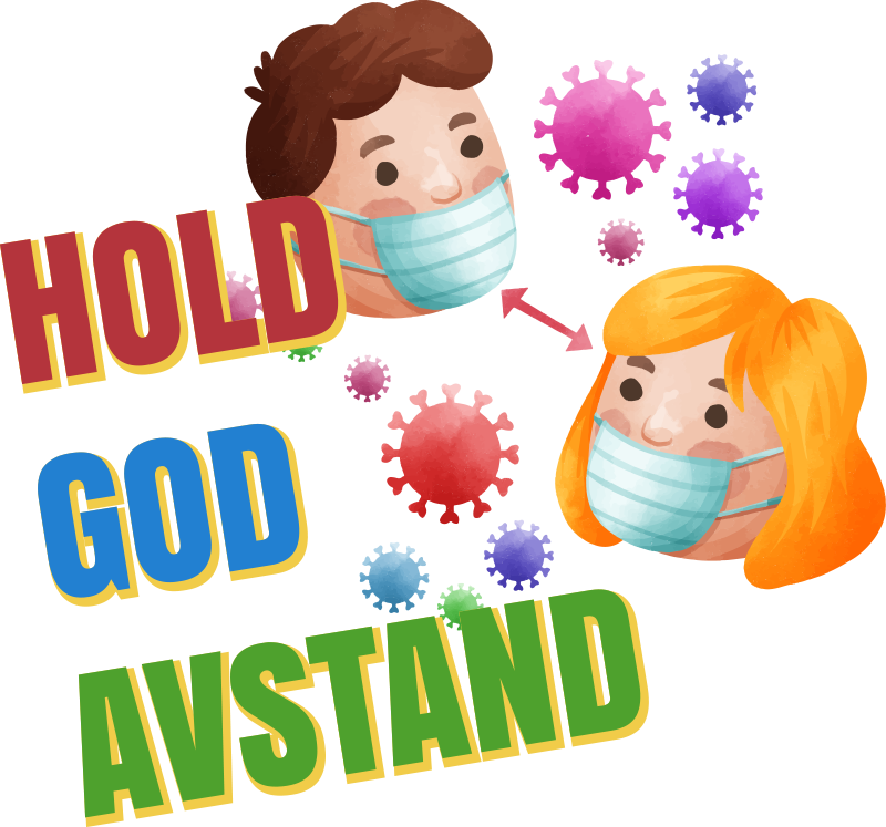 Covid holder god avstand tekstvindu sticker - Tenstickers