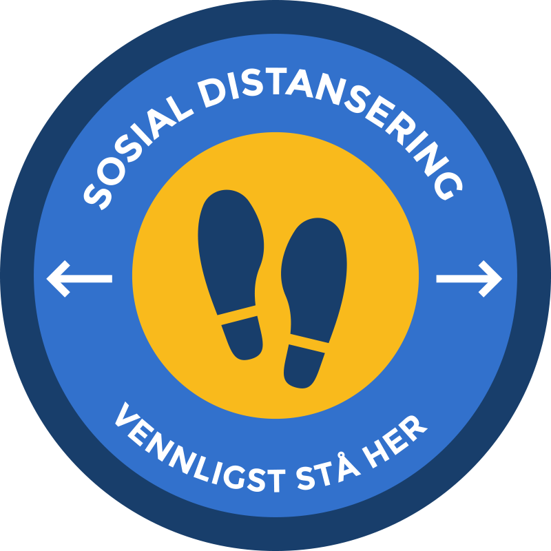 Covid sosial avstand stå her vindu klistremerke - Tenstickers