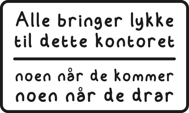 Kontor glede tekst wallstickers sitat - Tenstickers