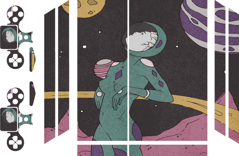Skin PS4 astronauta tonos pastel - TenVinilo