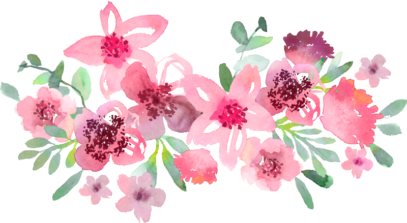 Vinilo de flores rosas tonos acuarela - TenVinilo