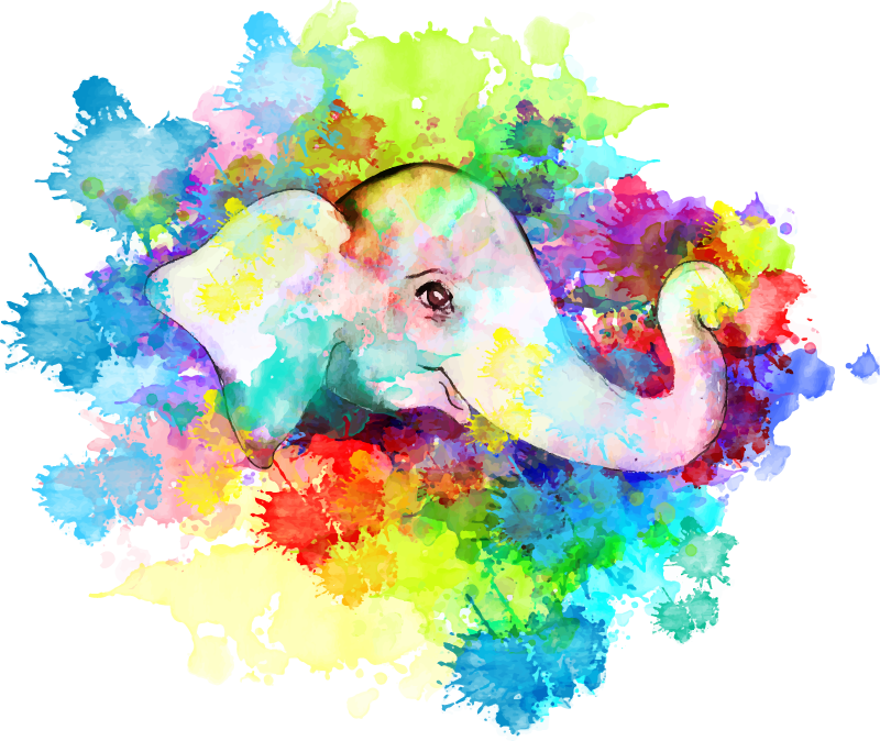 Vinilo animal salvaje Salpicadura de elefante - TenVinilo