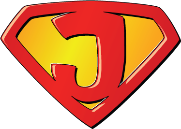 Super Hero J Kids Sticker - TenStickers