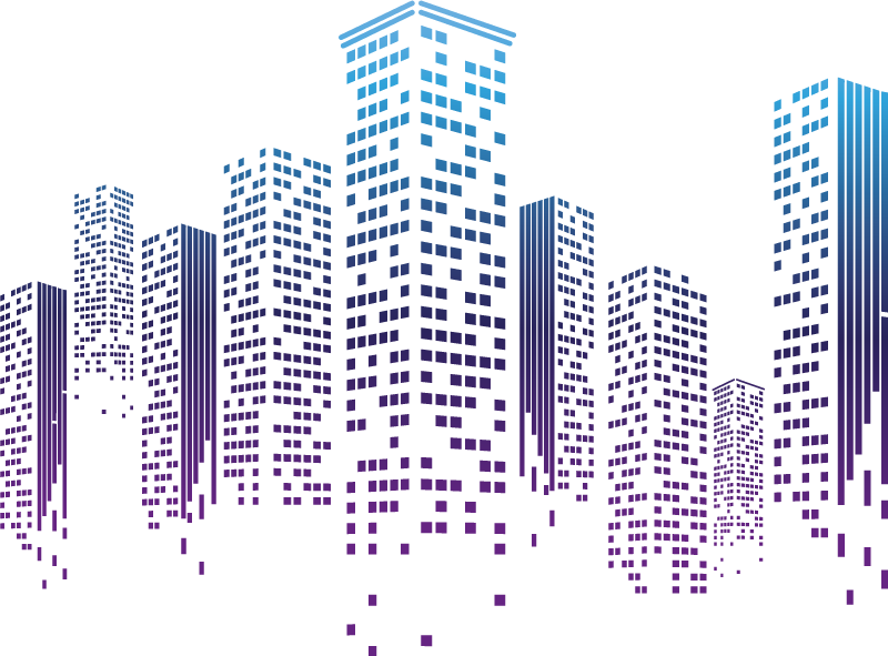 Naklejka na ścianę krajobraz Kolorwy wiezowiec - TenStickers