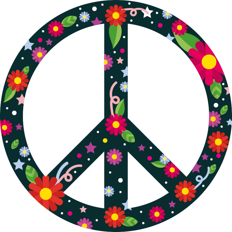 flower-and-star-peace-sign-flower-wall-decor-tenstickers