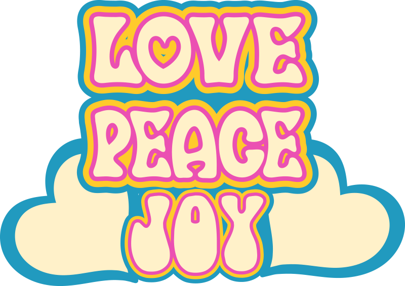 Love peace joy heart inspirational stickers - TenStickers