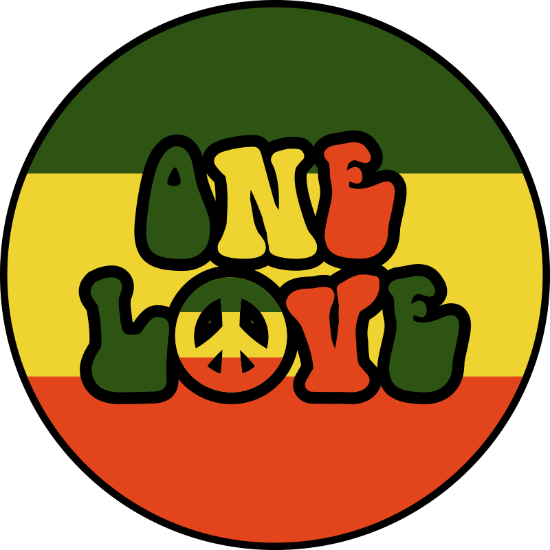 One Love Peace Sign Car Sticker - TenStickers
