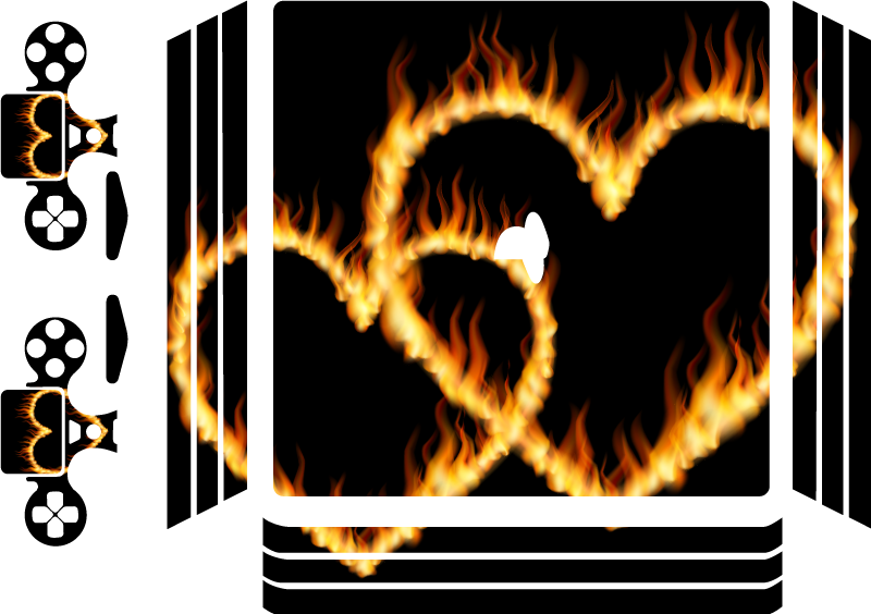 Firing hearts PS4 stickers - TenStickers