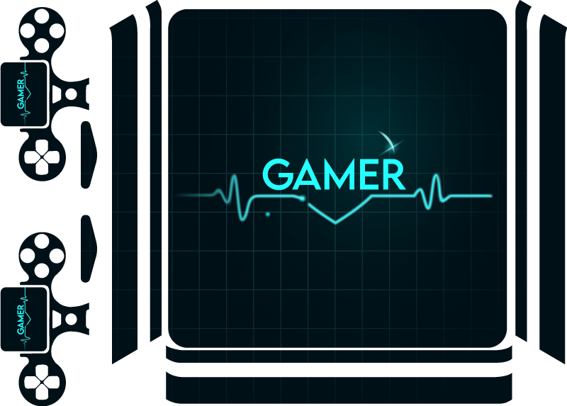 Hráč so samolepkami tepu ps4 - Tenstickers