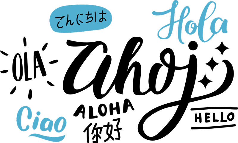 Autocolante animal olá em diferentes idiomas - TenStickers