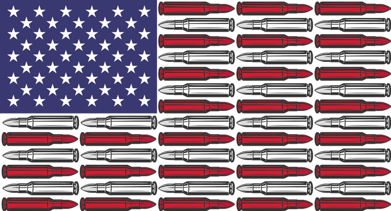 Vinilo bandera Estados Unidos con balas - TenVinilo