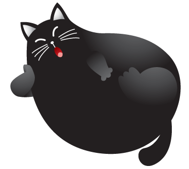 Sticker Enfant Gros Chat Noir Tenstickers