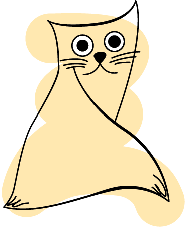 孩子们米色猫描边墙贴 - TenStickers