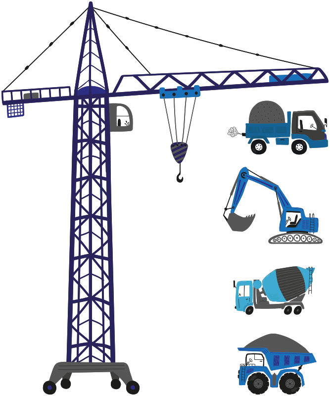 Multi tractors toy decal TenStickers