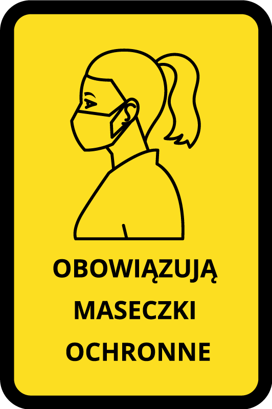 Naklejka na ścianę covid-19 Nakaz maseczki - TenStickers