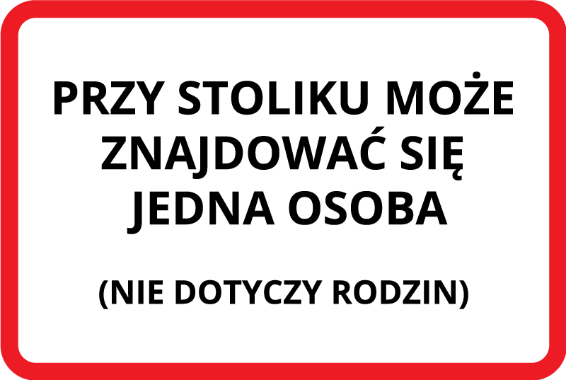 Naklejka na ścianę polskie napisy Jedna osoba przy stole - TenStickers