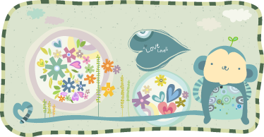 Adesivo bambini scimmietta love love - TenStickers