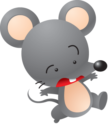 Kids Grey Mouse Wall Sticker - TenStickers