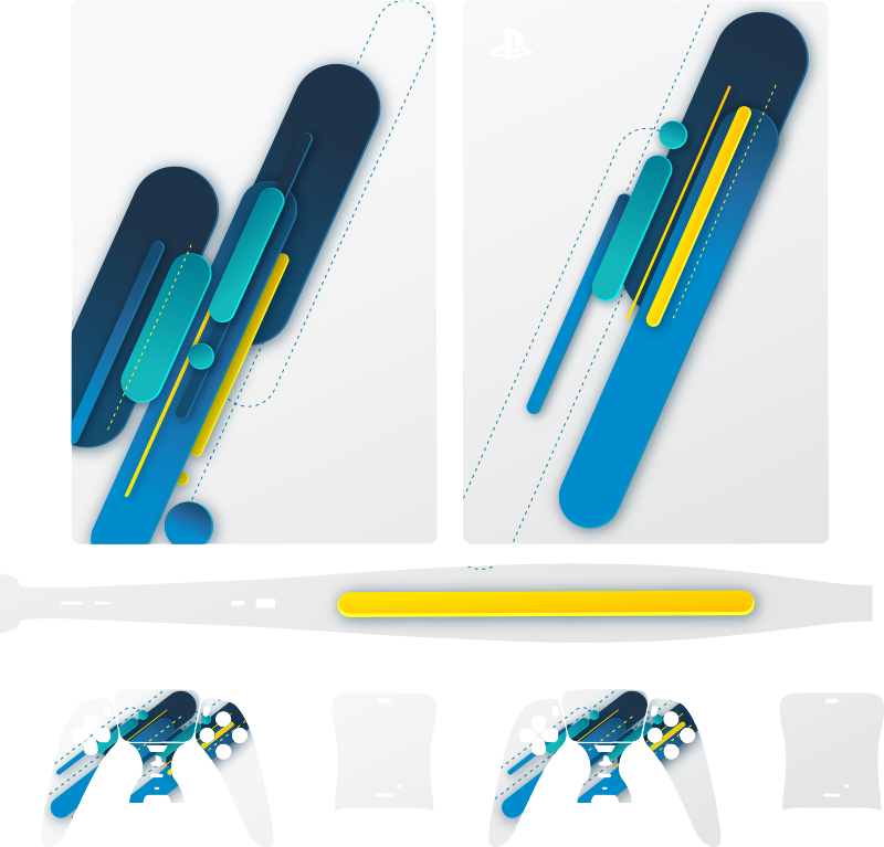 Színek fehér háttérrel ps5 matrica - TenStickers