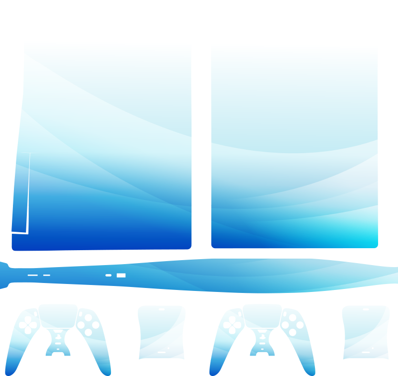 Blue and white waves abstract PS5 sticker - TenStickers