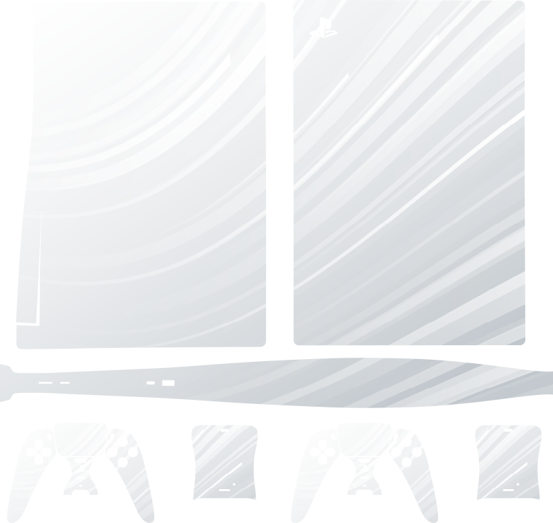 Nálepka biele a šedé abstraktné vlny ps5 - Tenstickers