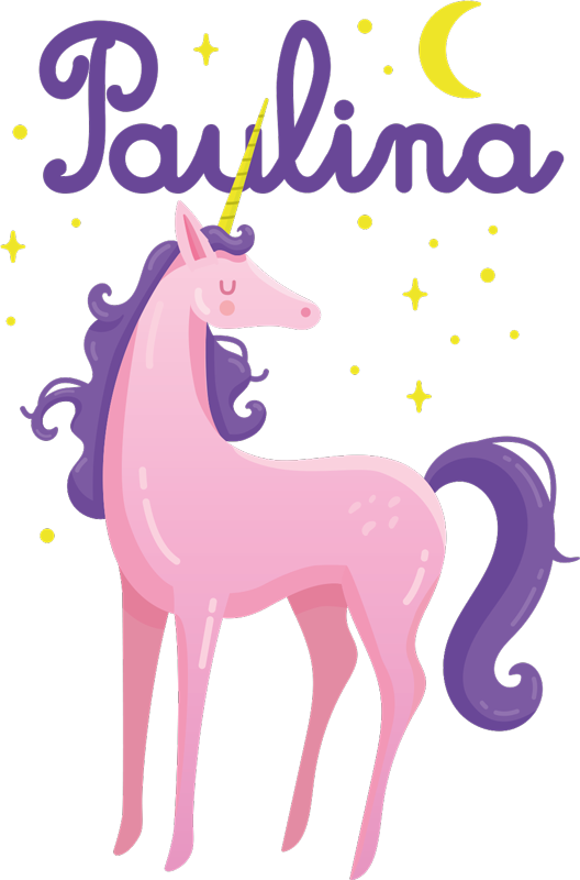 Fantasy enhjørning med navn personlig merket - Tenstickers