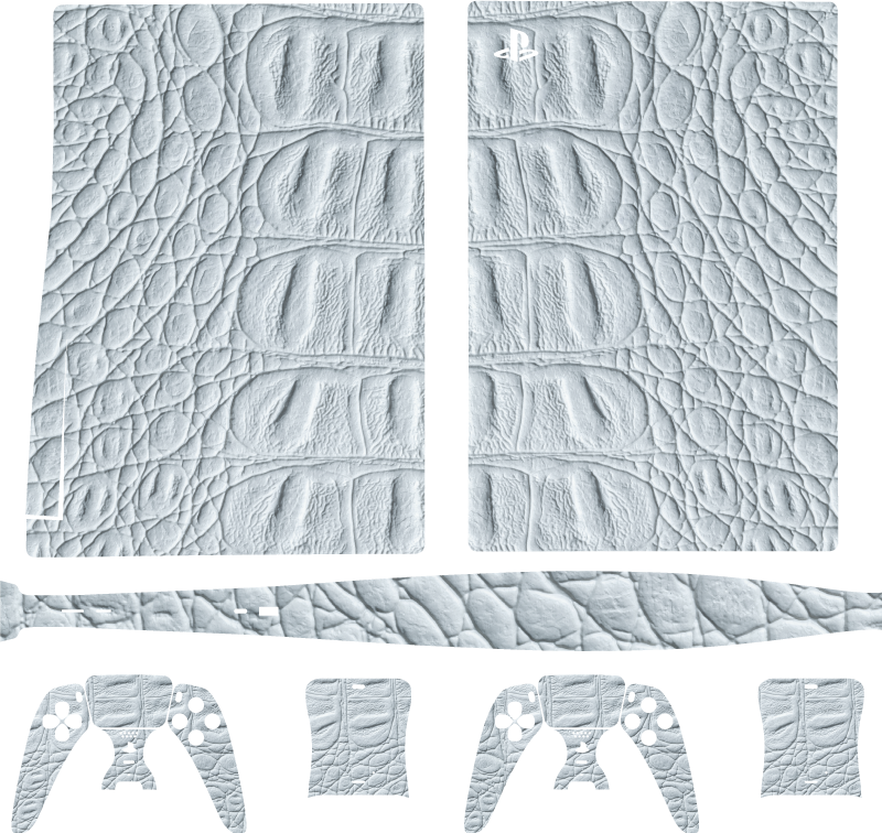 White alligator leather PS5 sticker - TenStickers
